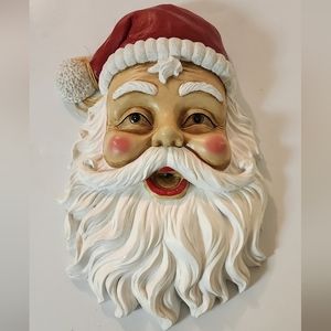 Rare Vintage Wall Hanging Singing Santa Head